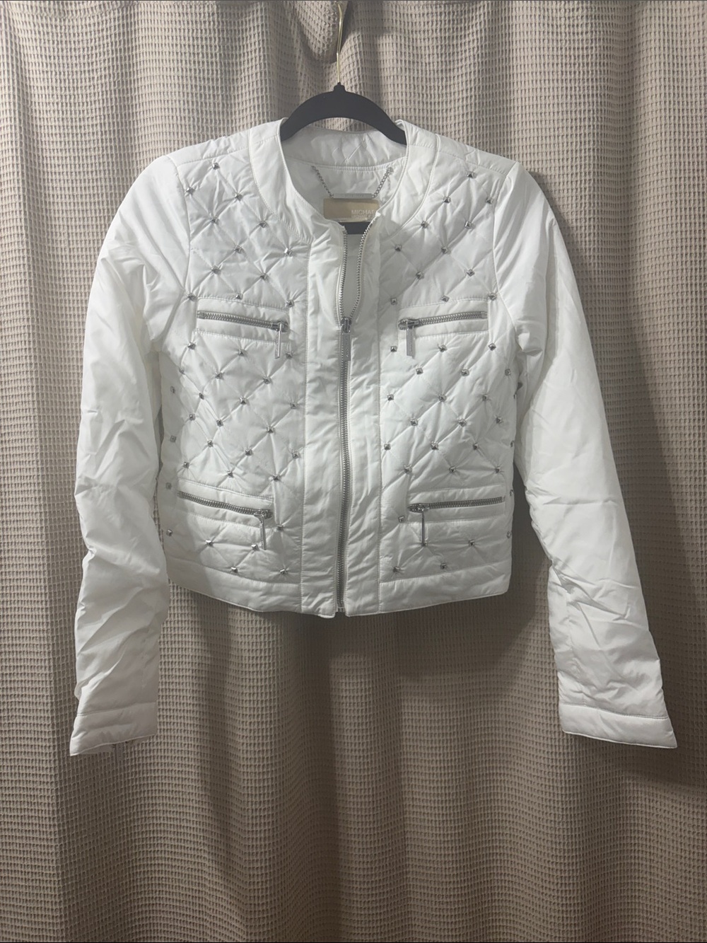 Michael kors White Quilted Studded Women's Jacket
